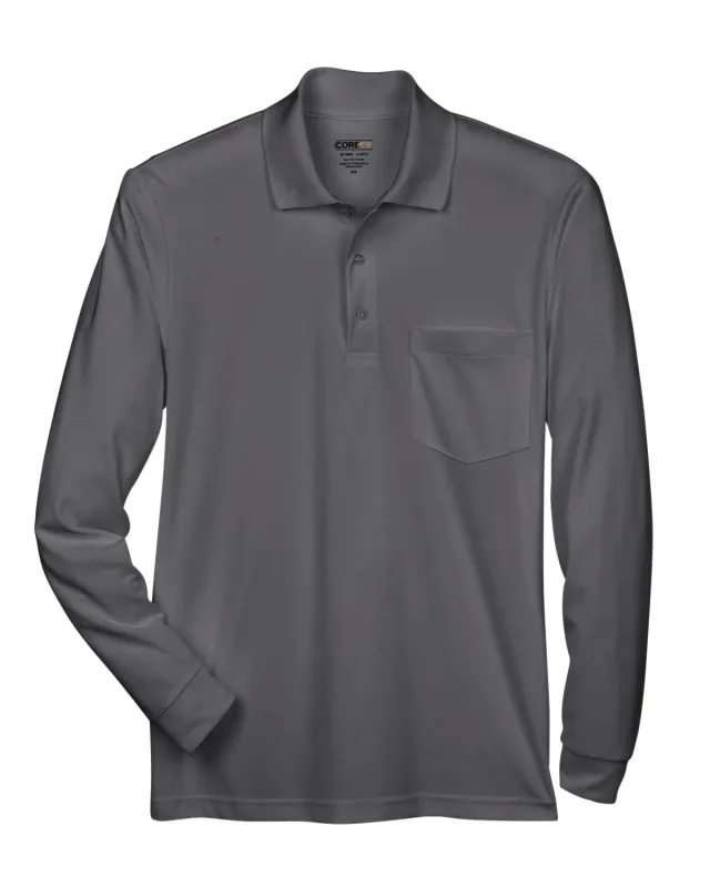 CORE365 Adult Pinnacle Performance Long-Sleeve Piqué Polo with Pocket — view 10