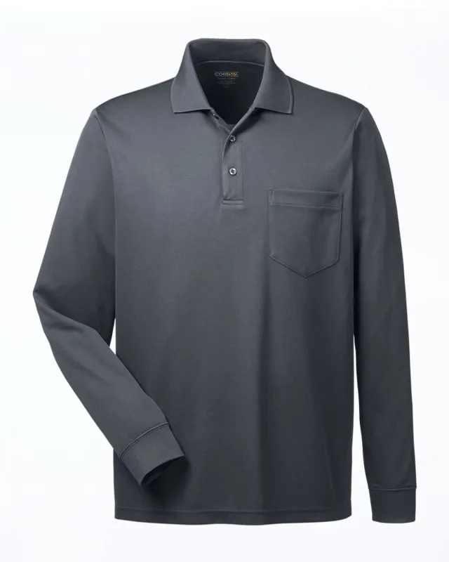 CORE365 Adult Pinnacle Performance Long-Sleeve Piqué Polo with Pocket — view 12