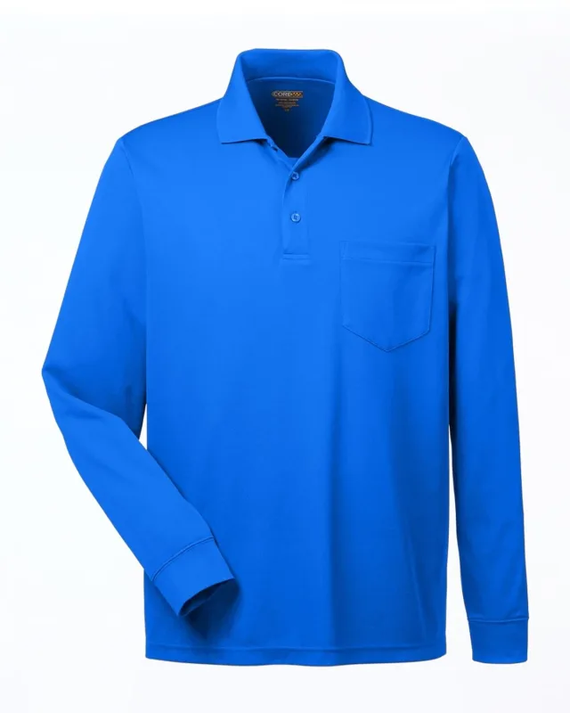 CORE365 Adult Pinnacle Performance Long-Sleeve Piqué Polo with Pocket — view 5