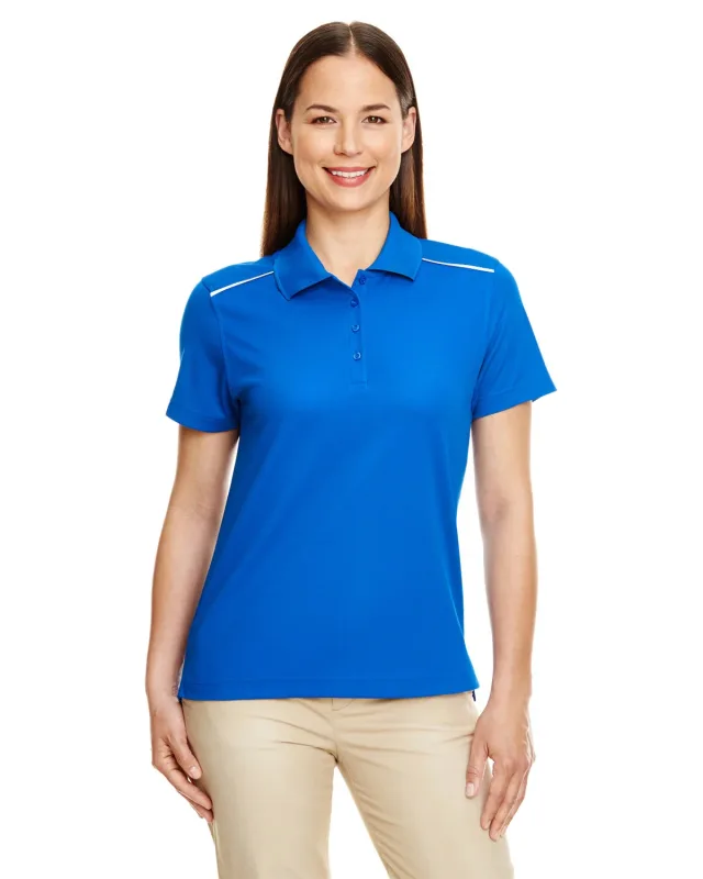 CORE365 Ladies' Radiant Performance Piqué Polo with Reflective Piping — view 2