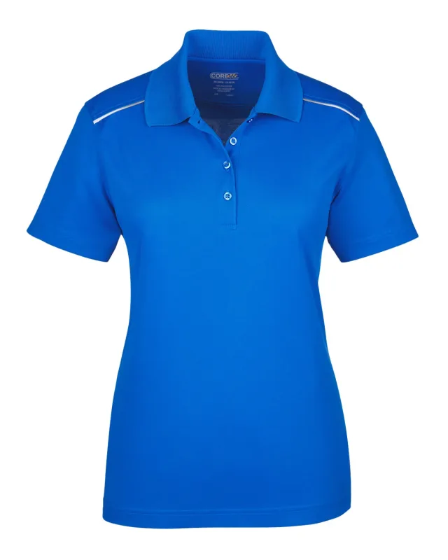 CORE365 Ladies' Radiant Performance Piqué Polo with Reflective Piping — view 3