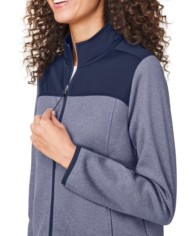 CORE365 Ladies' Venture Heathered Stripe Hybrid Jacket — view 12
