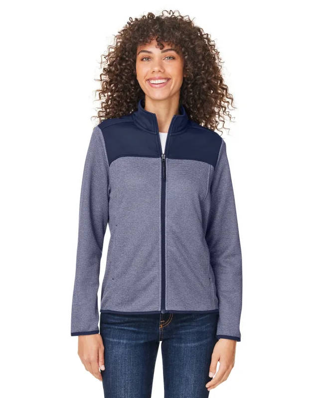 CORE365 Ladies' Venture Heathered Stripe Hybrid Jacket — view 14
