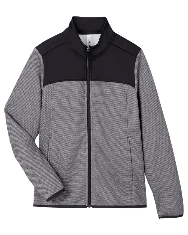 CORE365 Ladies' Venture Heathered Stripe Hybrid Jacket — view 3