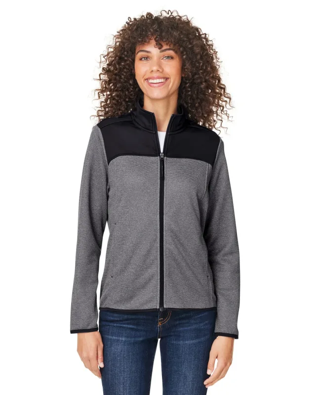 CORE365 Ladies' Venture Heathered Stripe Hybrid Jacket — view 4
