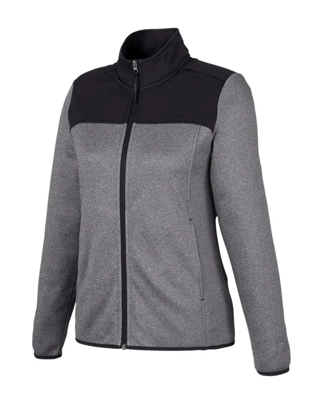 CORE365 Ladies' Venture Heathered Stripe Hybrid Jacket — view 6