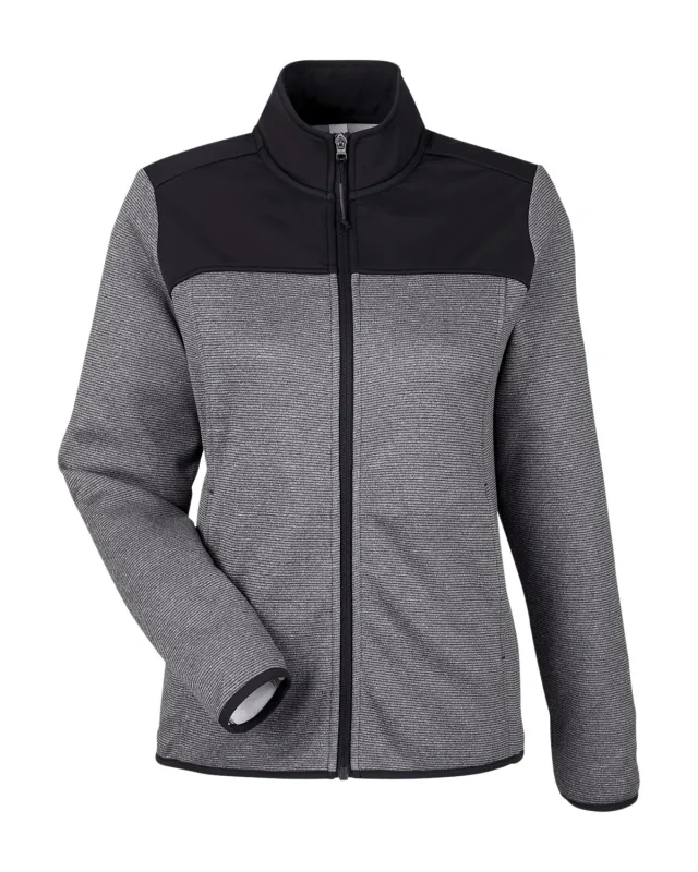 CORE365 Ladies' Venture Heathered Stripe Hybrid Jacket — view 8