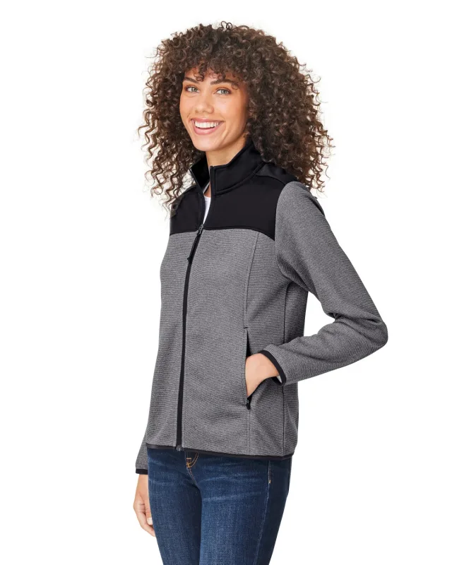 CORE365 Ladies' Venture Heathered Stripe Hybrid Jacket — view 9