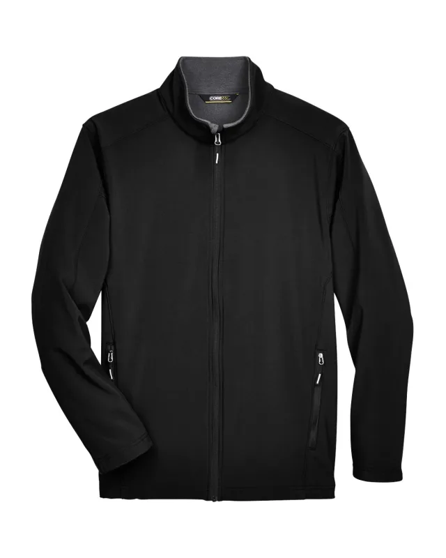 CORE365 Men's Tall Cruise Two-Layer Fleece Bonded Soft Shell Jacket — view 2