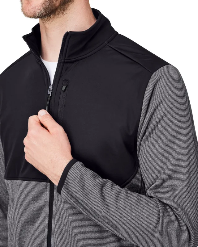 CORE365 Men's Venture Heathered Stripe Hybrid Jacket — view 2