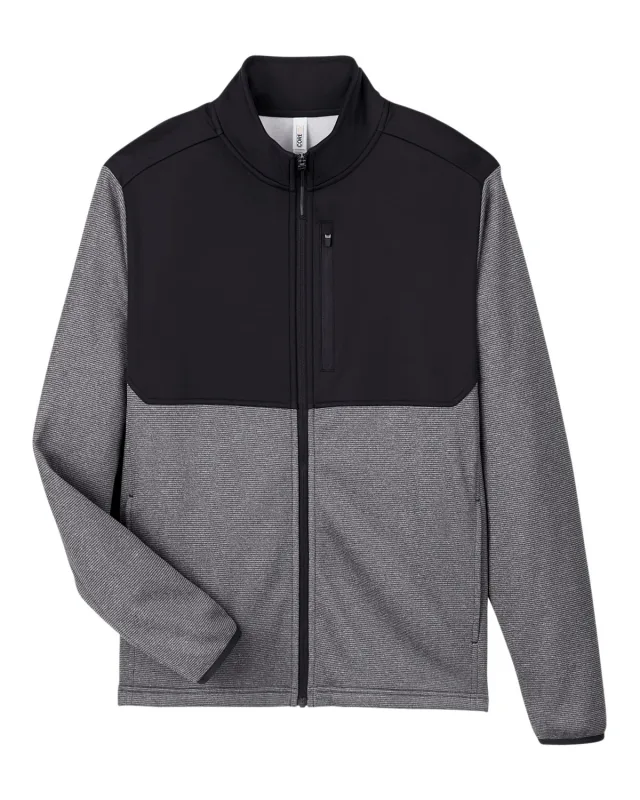 CORE365 Men's Venture Heathered Stripe Hybrid Jacket — view 3