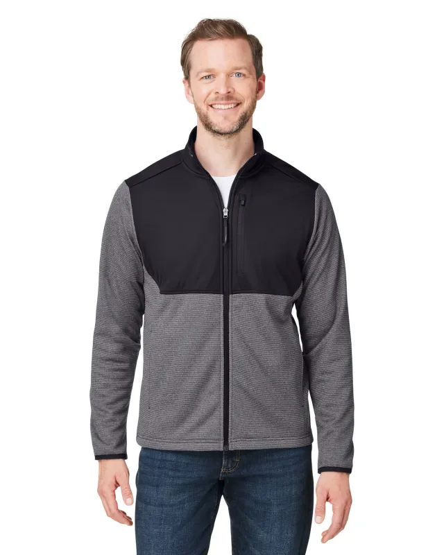 CORE365 Men's Venture Heathered Stripe Hybrid Jacket — view 4