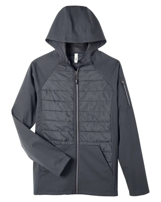 CORE365 Unisex Techno Lite Hybrid Hooded Jacket — view 3