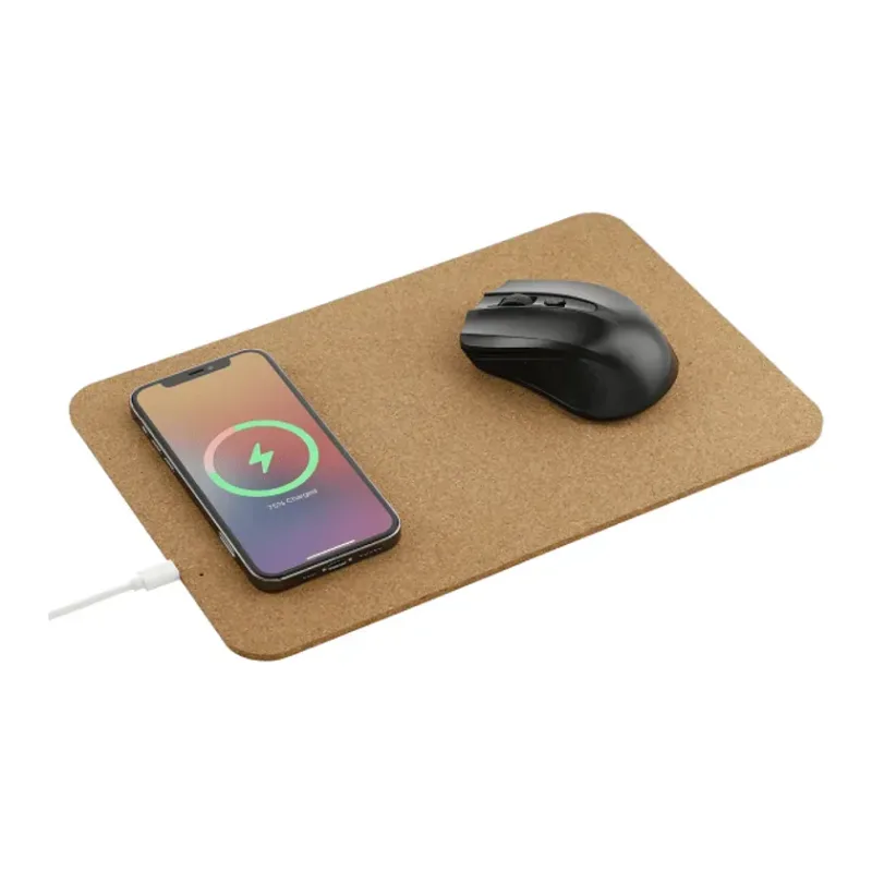 Custom Cork Wireless Charging Mouse Pad — view 4