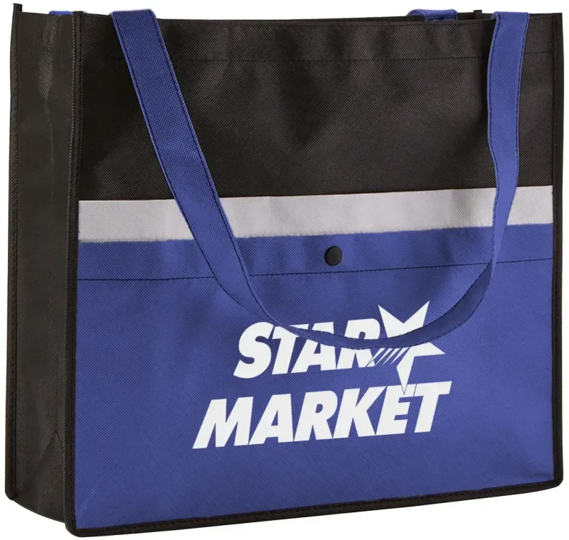 Personalized Non-Woven Snap Pocket Tote — view 3