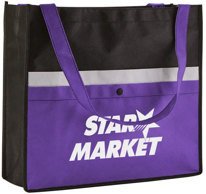Personalized Non-Woven Snap Pocket Tote — view 5