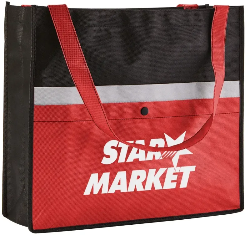 Personalized Non-Woven Snap Pocket Tote — view 6