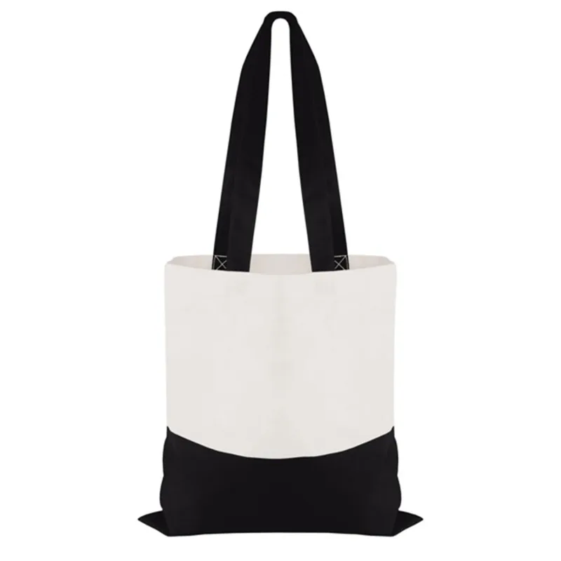 Cotton Colored Accent Flat Tote Bag — view 3