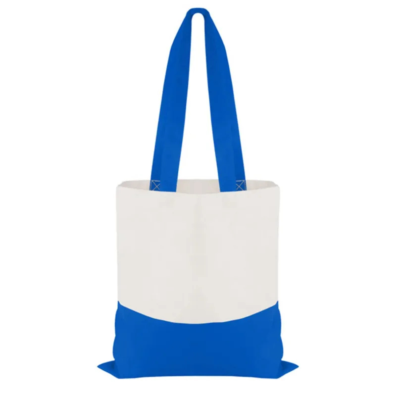 Cotton Colored Accent Flat Tote Bag — view 4