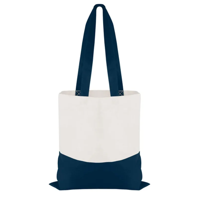 Cotton Colored Accent Flat Tote Bag — view 5