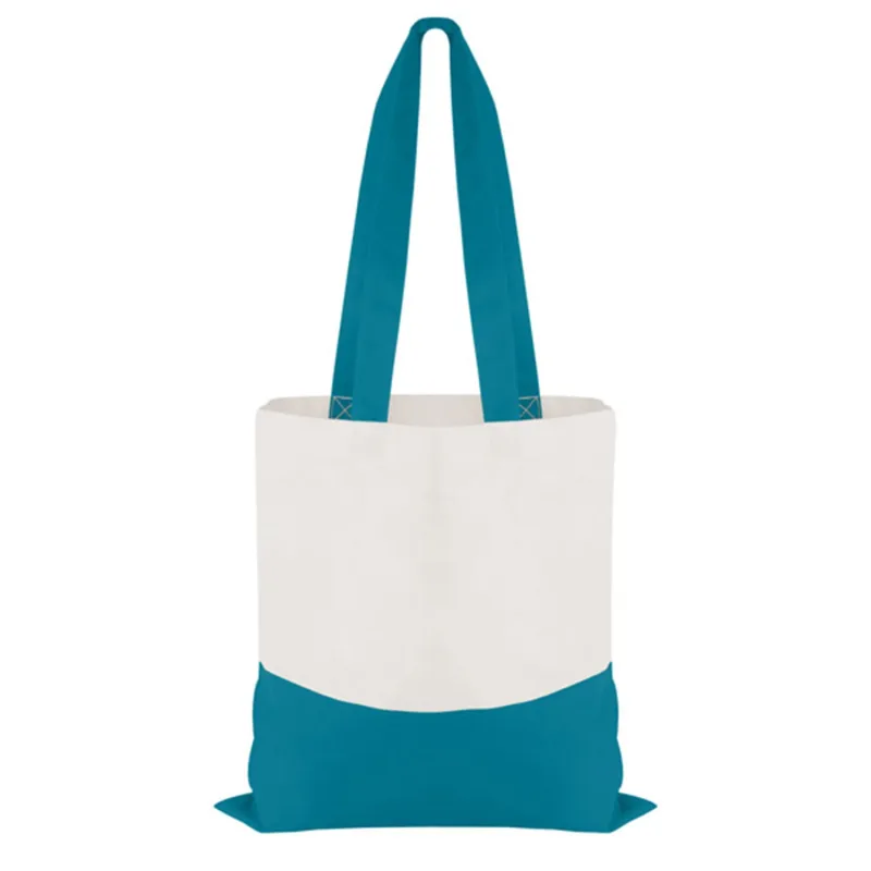 Cotton Colored Accent Flat Tote Bag — view 6
