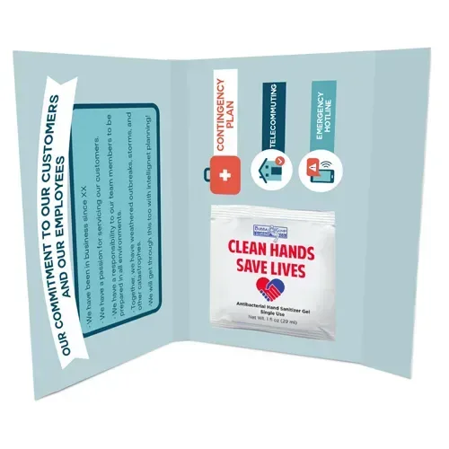 Covid-19 Info Card With Sanitizer Gel — view 4