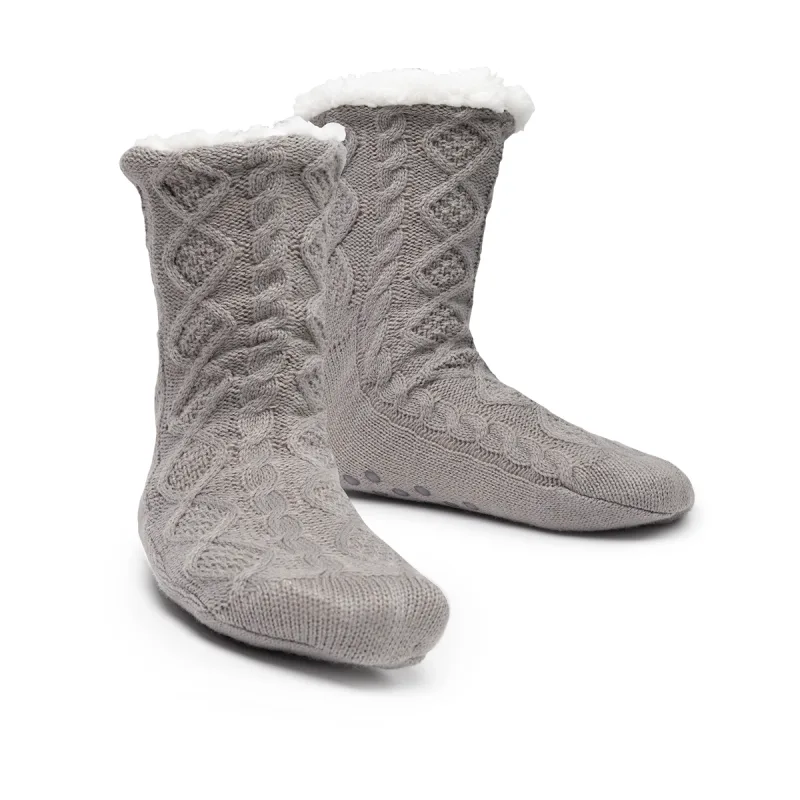Cozy Cable Knit Slipper Socks — view 5
