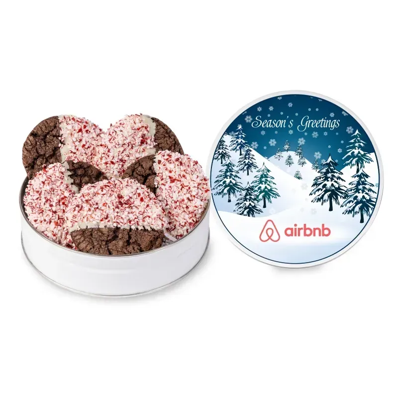 Crushed Peppermint Chocolate French Sable Cookie Tins