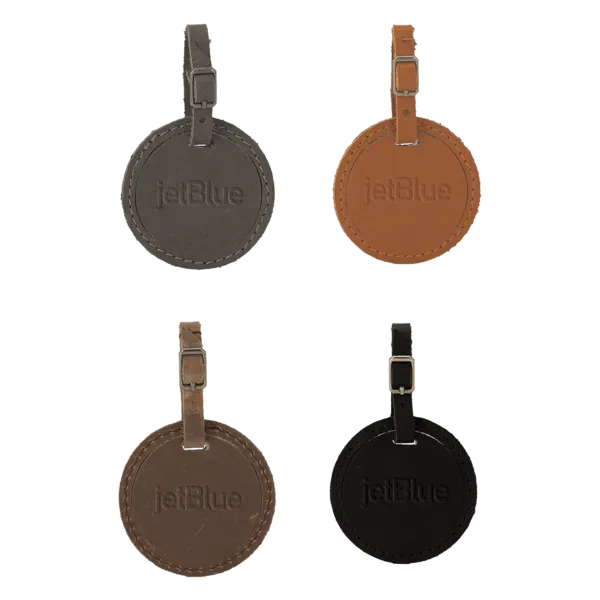 Culver Round Leather Luggage Tag