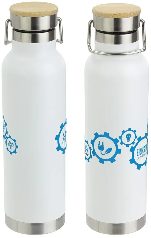 Personalized Cusano Stainless Steel Bottle with Bamboo Cap - 22 oz — view 5