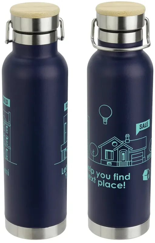 Personalized Cusano Stainless Steel Bottle with Bamboo Cap - 22 oz — view 6