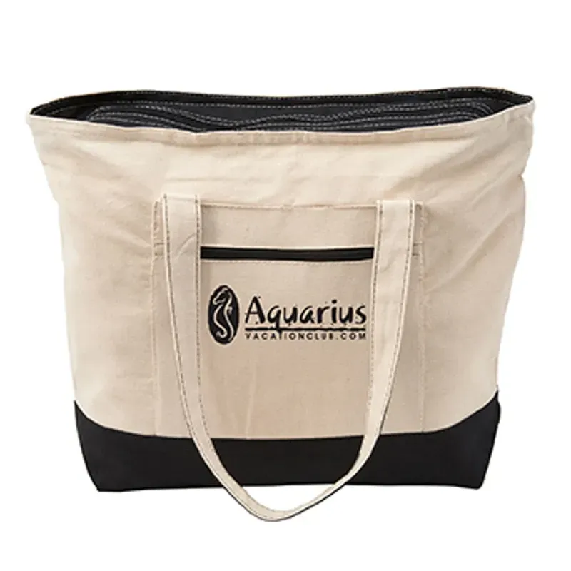 12 oz. Cotton Canvas Zippered Boat Tote