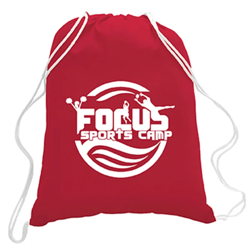 5.5 oz. Cotton Canvas Drawstring Backpack — view 3
