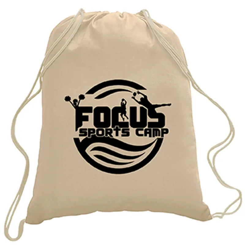 5.5 oz. Cotton Canvas Drawstring Backpack — view 7