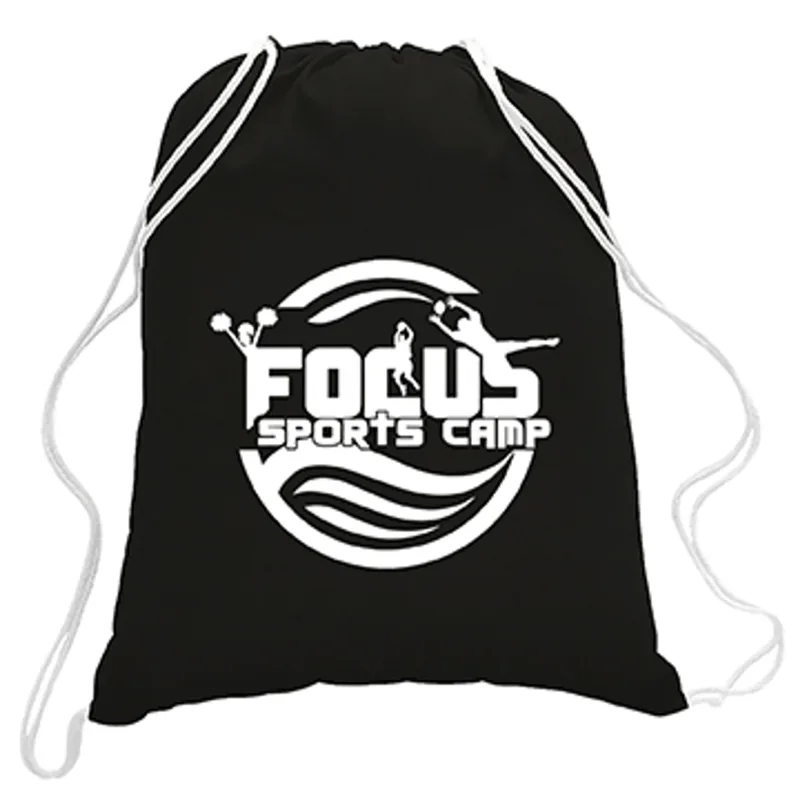 5.5 oz. Cotton Canvas Drawstring Backpack — view 9