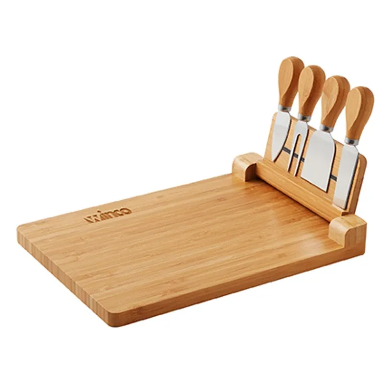 5-Piece Magnetic Bamboo Cheese Board Set