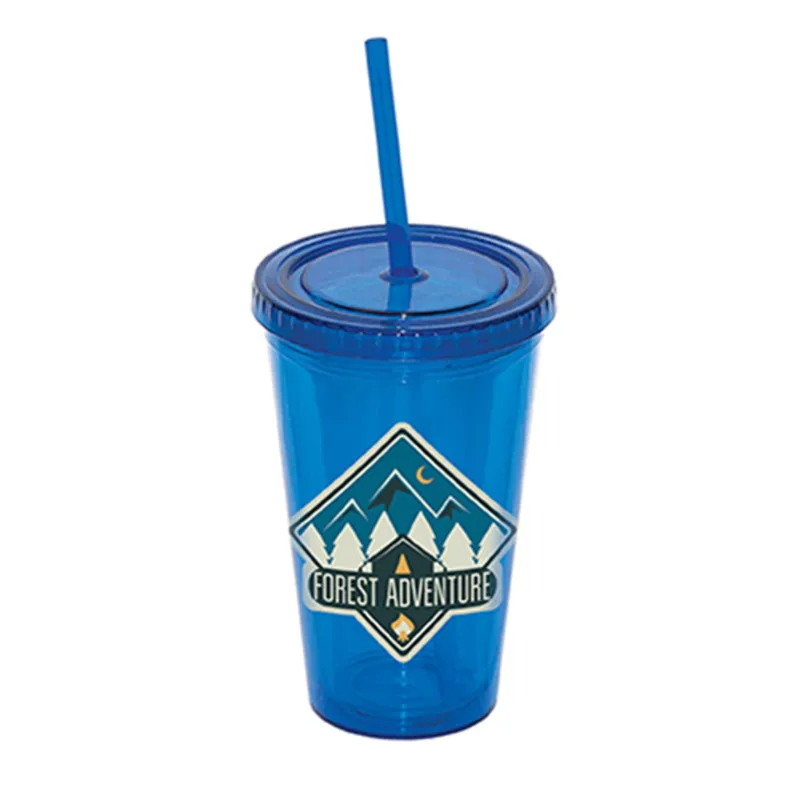 500 Ml. 17 Fl. Oz. Double Walled Tumbler With Straw — view 2