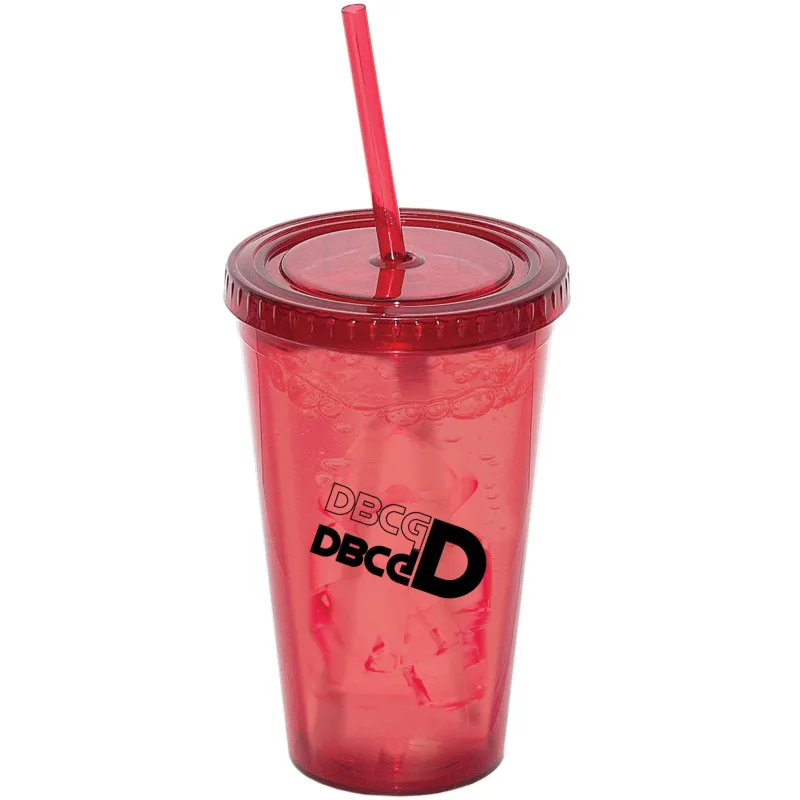 500 Ml. 17 Fl. Oz. Double Walled Tumbler With Straw — view 4