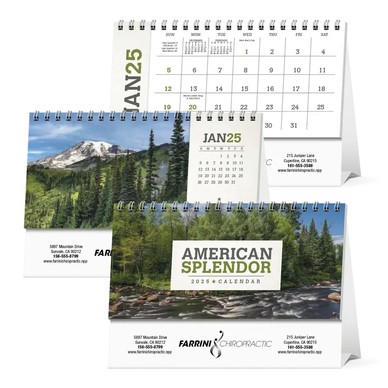 Custom American Splendor Desk Calendar