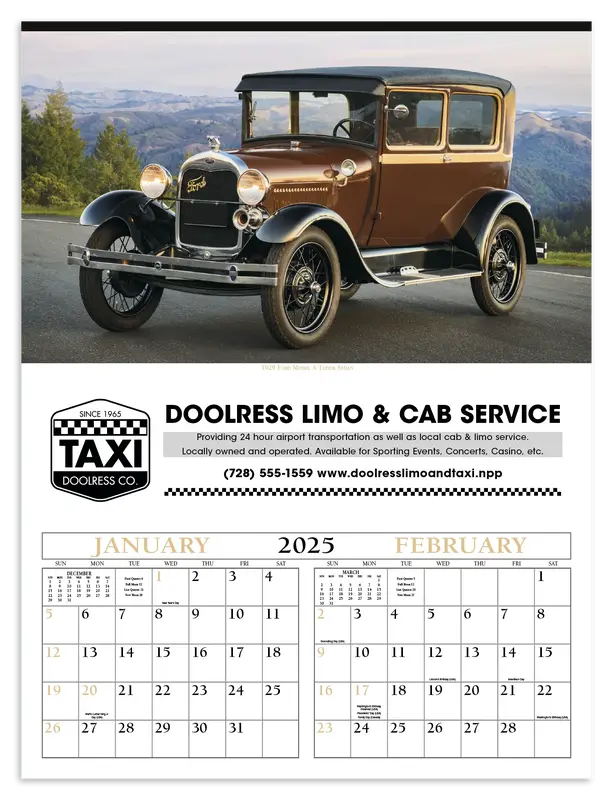 Custom Antique Cars Calendar