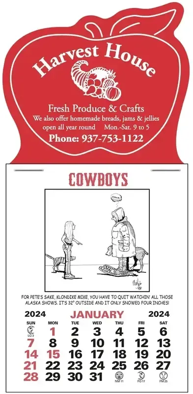 Custom Branded Magna-Stick™ Cowboy Calendar (12-Month)