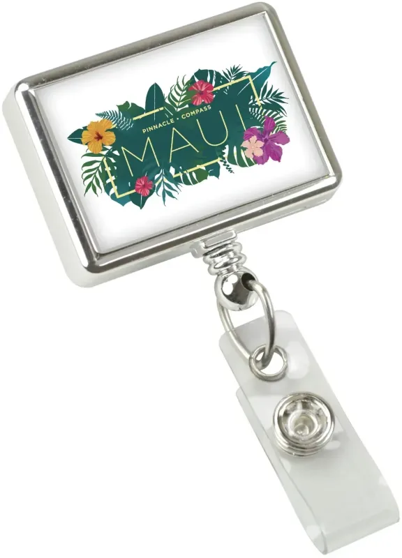Branded Custom Chrome Badge Reel (Rectangular Shape) - Pack of 100 — view 3