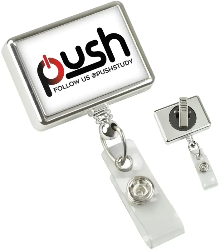 Branded Custom Chrome Badge Reel (Rectangular Shape) - Pack of 100 — view 4