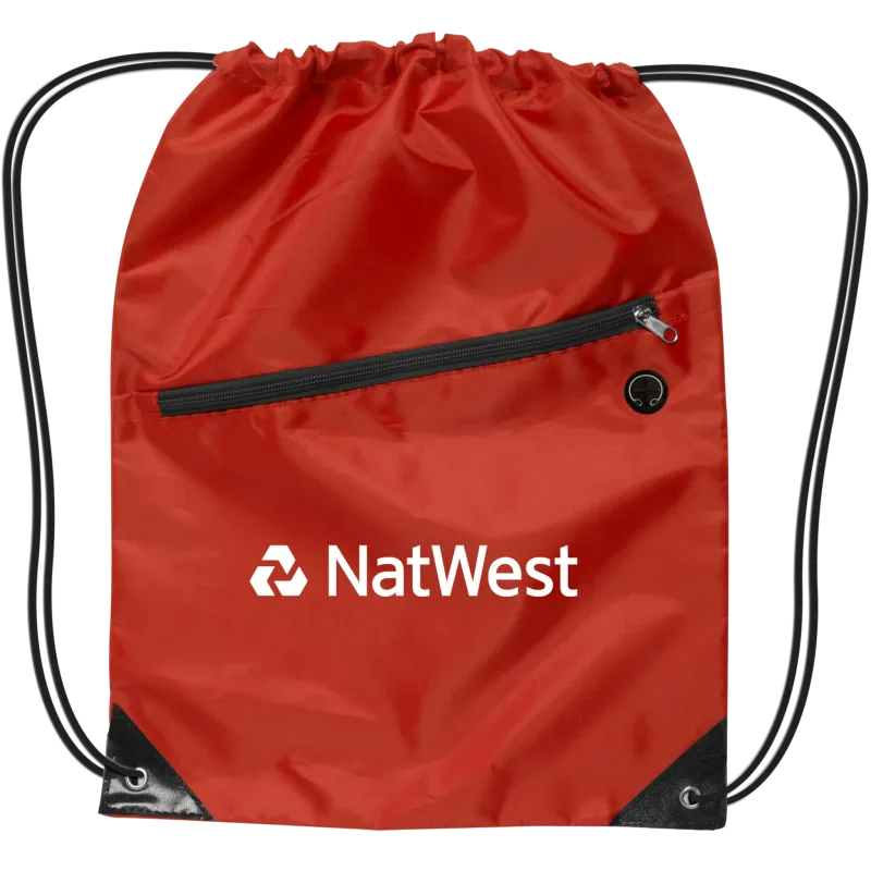 Drawstring Backpack w/Zipper — view 2