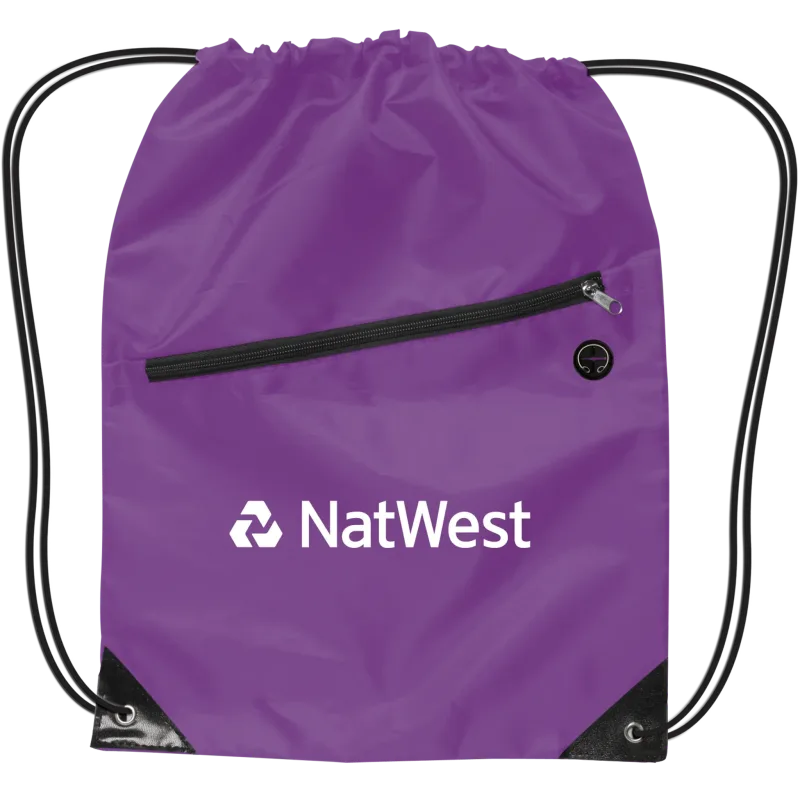Drawstring Backpack w/Zipper — view 3