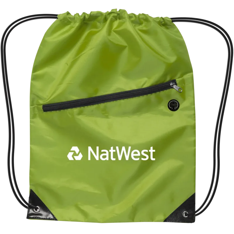 Drawstring Backpack w/Zipper — view 4