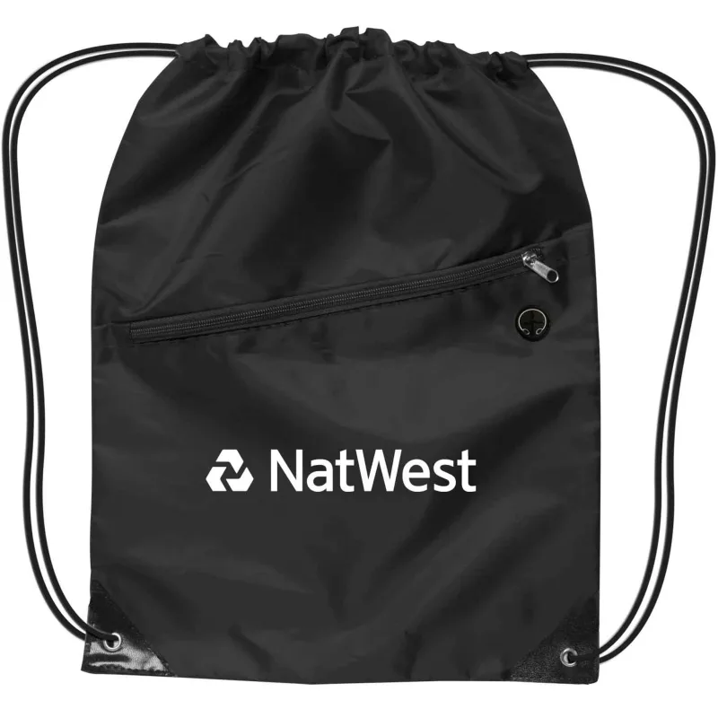 Drawstring Backpack w/Zipper — view 7