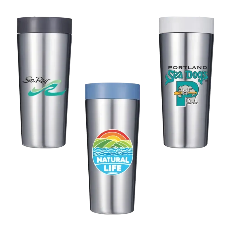 Eco-Friendly Circular Thermal Stainless Steel Cup - 16 oz.