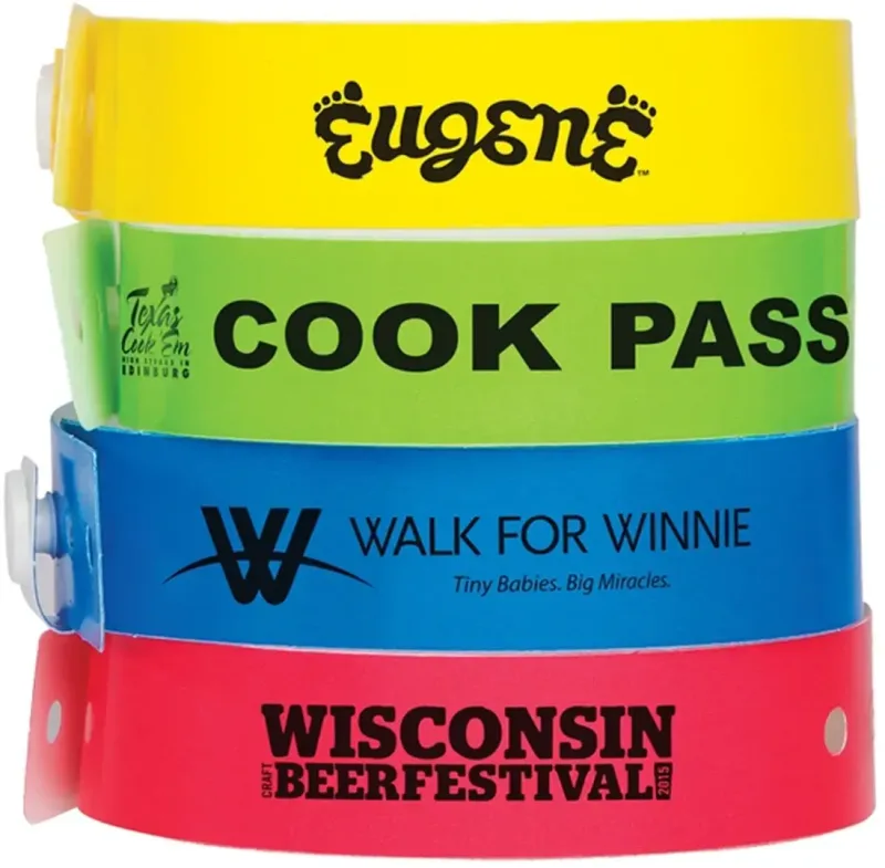 Personalized L-Shaped Plastic Tri-laminate Wristbands - High-Security, Waterproof — view 2