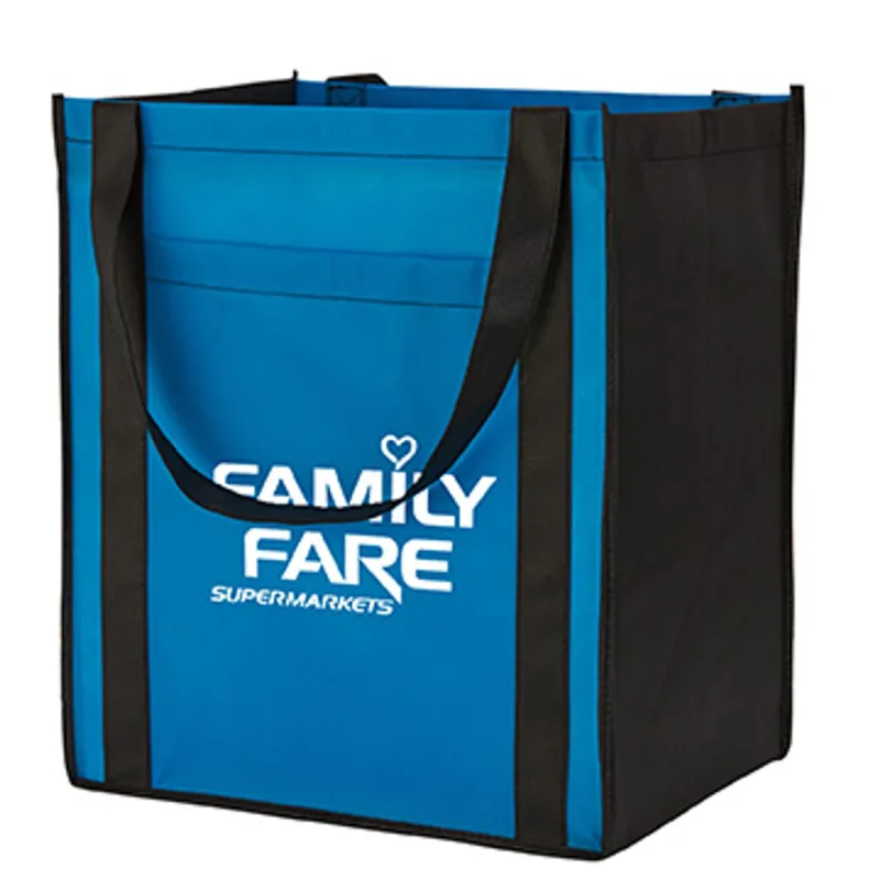 Large Non-Woven Grocery Tote w/ Pocket — view 3
